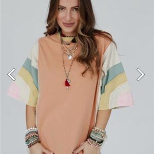 Way Back Color Block Top
